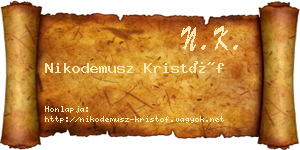 Nikodemusz Kristóf névjegykártya